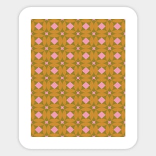 Mid Century Mod Pattern in Olive Sticker